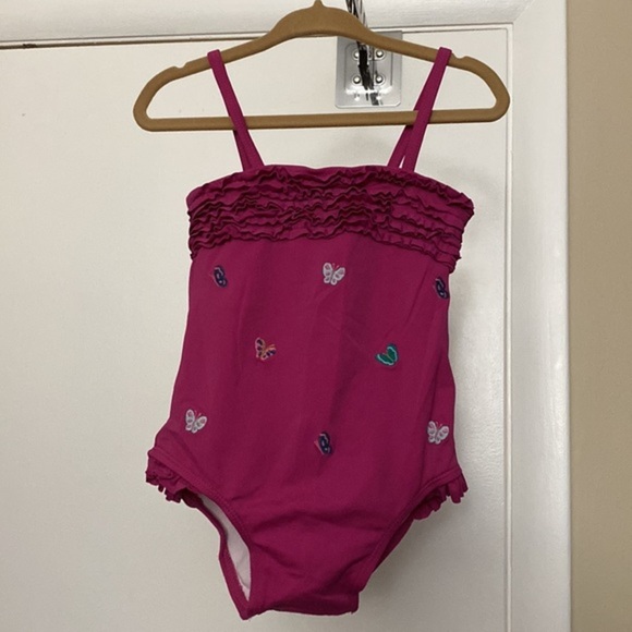 NWOT Janie and Jack Swimsuit Magenta Butterflies Size 18-24M - Picture 7 of 8